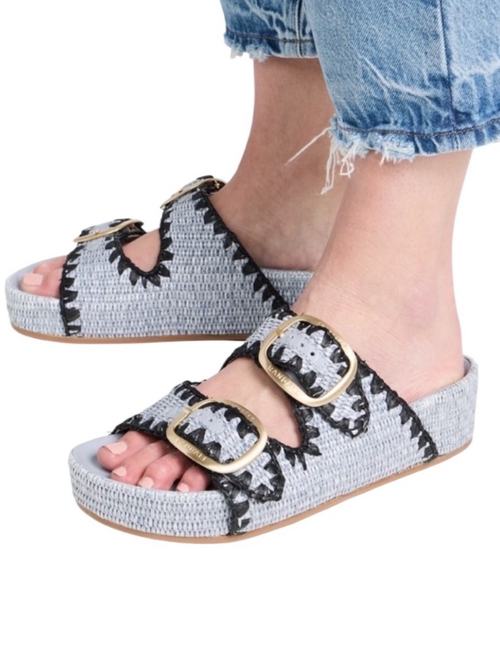 Loeffler Randall Theo Raffia Sandals Size 8